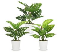 HNCSDD 11.8 Inch 3 Pcs Small Fake Plants Artificial Potted Plants Indoor Faux Plants Artificial Tropical Plants for Home Office Bathroom Kitchen Table Shelf Décor