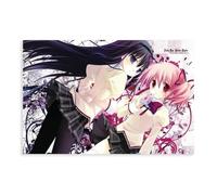 Hndeial Puella Magi Madoka Magica Anime Girl Canvas Poster Wall Art Decor Print Picture Paintings for Living Room Bedroom Decoration Unframe-style 08x12inch(20x30cm)