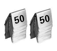 Hndhbfgrt 100PCS Restaurant Bar Place Table Marker Tabletop Number Sign Stackable Table Number Cards Double-Side Black Number