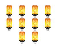 Hndhbfgrt 10X LED Flame Effect Light Bulb E27,Decorative Flickering Realistic Fire Lights Bulb,Festival Decoration Lamp,Black-B