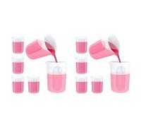 Hndhbfgrt 12Pcs Silicone Measuring Cups Set - 4Pc 250ml Reusable Silicone Cups, 8Pcs Non-Stick Measuring Cups, Epoxy Mixing Cups