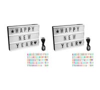 Hndhbfgrt 2X Cinema Light Box Personalized Neon Signs, Warm White LEDs Lightbox with Letters, Numbers, Symbols