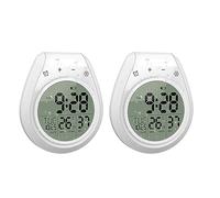 Hndhbfgrt 2X Digital Shower Clock Waterproof, Bathroom Timer Clock, Digital Kitchen Wall Clock, LCD Display, 12/24 Hour Format