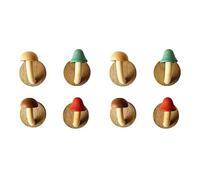 Hndhbfgrt 2X Fun Wooden Mushroom Coat Hook, Non-Perforated Solid Wood Hook, Kitchen Bathroom Cloakroom Door Hook