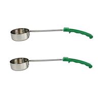 Hndhbfgrt 2X Pizza Spread Sauce Ladle Rubber Handle Flat Bottom Kitchen Cooking Spoon Stainless Steel Measuring Stir Soup Spoon