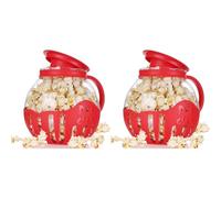 Hndhbfgrt 2X Popcorn Maker Microwave Snack Popcorn Air Poppers 2.25 Quart Popcorn Bowl Borosilicate Kitchen Accessories,Red