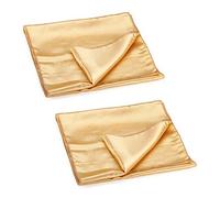 Hndhbfgrt 2X Runner Table Cloth Centre in Satin Gold 30 x 275 cm