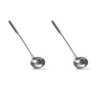 Hndhbfgrt 2X Soup Ladle, Wok Spatula,the Longer Handle Shovel Spoon Rustproof, Heat Resistance, Integral Forming Stainless