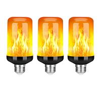 Hndhbfgrt 3X LED Flame Effect Light Bulb E27,Decorative Flickering Realistic Fire Lights Bulb,Festival Decoration Lamp,Black-B