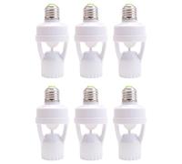 Hndhbfgrt 6X AC 110-220V 360 Degrees Pir Induction Motion Sensor IR Infrared Human E27 Plug Socket Switch Base LED Bulb Holder