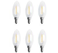 Hndhbfgrt 6X Dimmable E12 2W COB Candle Flame Filament LED Light Bulb Lamp 10 X 3.5cm