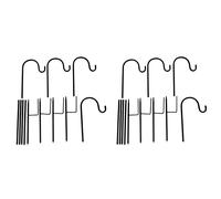 Hndhbfgrt 8 Pcs Adjustable Shepherd Crook Hooks,Festoon Pole with Base,Garden Border Hook for String Lights,Flower Ball,Plant