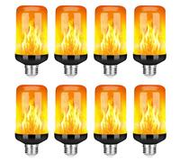 Hndhbfgrt 8X LED Flame Effect Light Bulb E27,Decorative Flickering Realistic Fire Lights Bulb,Festival Decoration Lamp,Black-B