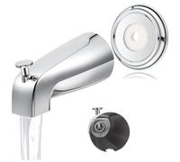 Hndhbfgrt Bathroom Tub Spout with Metal Tub Spout Cover Ring,Wall Front Mount Faucet with Shower Diverter 1/2" IPS Inside Thread