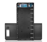 Hndhbfgrt Dual USB Power Bank 8x18650 Battery Case with LCD Display, Micro Type-C Port 5V 2.4A Output