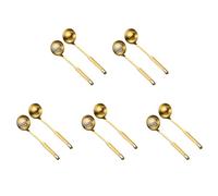 Hndhbfgrt Gold Soup Ladle Colander Set, Long Handle Stainless Steel Kitchenware Cookware Serving Spoon(10 PCS)