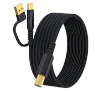 Hndhbfgrt MIDI Controllers Compatible USB-B to USB-C/A Printer Cable Nylon Braided Cord Plug and Play for Printers Digital Pianos