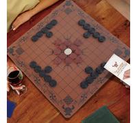 HNEFATAFL: The Viking Chess Board Game, Authentic Traditional Two-Player Strategy Board Game, Travel Games with Leather Chessboard. A Leather Game Board+37 Pieces+A Game Strategy+2 Plush Storage Bags