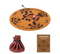 Hnefatafl- Viking Chess Set,Traditional Two-Player Board Strategy Game,Leather Play Mat,Drawstring Design,Easy for Store & Travel