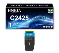 HNEJA C2425 Toner Cartridge, Compatible C242XK0 C242XC0 C242XM0 C242XY0 Toner Cartridges for Lexmark C2325 C2425 MC2325 MC2425 MC2535 MC2640 Printer,Cyan-1 Pack