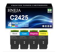 HNEJA Compatible Toner Cartridges for Lexmark C2325 C2425 MC2325 MC2425 MC2535 MC2640 Printer, High Yield C242XK0 C242XC0 C242XM0 C242XY0 Toner Cartridge Replacement,4 Colors-1 Pack