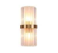Hnexsei Crystal Wall Sconce Light Fixture, 45cm Modern Luxury Crystal Wall Lamp, E27 Socket, Adjustable Wall Light for Living Room, Bedroom, Hallway (Gold)