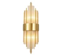 Hnexsei - Elegant Gold Wall Light with Crystal Tubes and Gold Metal Accents - E14 Wall Sconce for Modern Interiors (60cm)