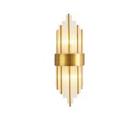 Hnexsei - Elegant Gold Wall Light with Crystal Tubes and Gold Metal Accents - E14 Wall Sconce for Modern Interiors (45cm)