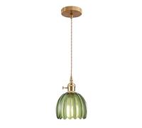 Hnexsei - Glass Pendant Light Fixture for Kitchen Island, Elegant Pendant Light with On/Off Switch Perfect for Bedroom or Dining Room Lighting (Green)