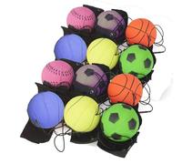 HnF shop 12 pcs Return Rubber Sport Ball on Nylon String with Wrist Band for Exercise or Play (12 Balls Pack)