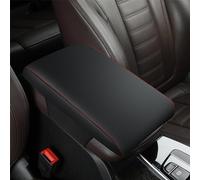 HNGJB Car Armrest Box Pad for Volvo XC40 XC60 XC90 V60 V90 V40 S60 S90 Leather Car Armrest Seat Box Cover Protector Waterproof Center Console Cover Pad Decoration Accessories,Black-Red