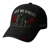 HNGJFBGS Heroes Never Forgotten Remembrance Cap,Personalization 3D Embroidered Design Adjustable Baseball Hat Remembrance Day Military Army War Unisex Cap (UK, Numeric, 1, Black)