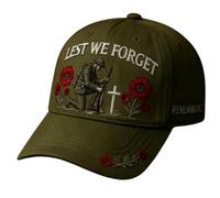 HNGJFBGS Heroes Never Forgotten Remembrance Cap,Personalization 3D Embroidered Design Adjustable Baseball Hat Remembrance Day Military Army War Unisex Cap (UK, Numeric, 1, Brown)