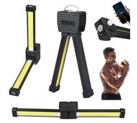 HNGKGJBL 2025 New Gym Lamp for Posing, 7th Gear Dimming, Portable Magnet LED Flashlight with Hanging Hook, Handheld USB Rechargeable Worklight, Magnetic Work Light with 180 Degree Folding