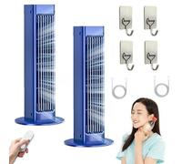 HNGKGJBL 2025 New Upgrade Breezamax, Qinux Breezamax, Portable Air Conditioning Fan Desktop Shaking Head Wall MountedBeat the Scorching Heat & Humidity Instantly, with Remote Hook(2 PCS Blue)