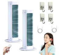 HNGKGJBL 2025 New Upgrade Breezamax, Qinux Breezamax, Portable Air Conditioning Fan Desktop Shaking Head Wall MountedBeat the Scorching Heat & Humidity Instantly, with Remote Hook(2 PCS White)