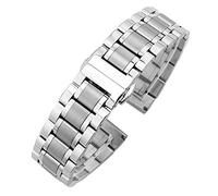 HNGM Men's Watchbands 18mm-24mm Metal Strap Ladies Fashion Silver Solid Stainless Steel Luxury Strap Strap Accessories (Band Color : Silver)