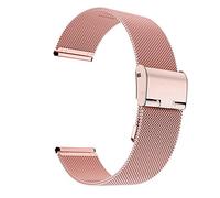 HNGM Men's Watchbands 22 Mm 20 Mm 42 Mm 46 Mm Rem Snabbkoppling Rostfritt Stål Nätrem Metallrem Solid Rostfritt Stålrem (Band Color : Pink)