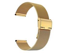 HNGM Men's Watchbands 22 Mm 20 Mm 42 Mm 46 Mm Rem Snabbkoppling Rostfritt Stål Nätrem Metallrem Solid Rostfritt Stålrem (Band Color : Gold)