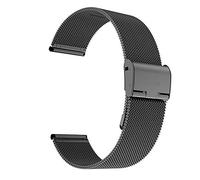 HNGM Men's Watchbands 22 Mm 20 Mm 42 Mm 46 Mm Rem Snabbkoppling Rostfritt Stål Nätrem Metallrem Solid Rostfritt Stålrem (Band Color : Black)