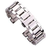 HNGM Men's Watchbands 316L Stainless Steel Watch Band Bracelet 18mm 20mm 22mm Women Ladies Fashion Silver Polished Watch Band Watch Band (Band Color : Silver)
