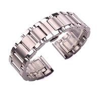 HNGM Men's Watchbands Solid 316L Stainless Steel Watchbands Silver 18mm 20mm 21mm 22mm 23mm 24mm Metal Watch Band Strap Wrist Watches Bracelet (Band Color : Middle Brushed)