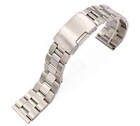HNGM Men's Watchbands Solid Stainless Steel Watch Band Bracelet Straight End Strap 18mm 20mm 22mm 24mm Watchband Accessories (Band Color : Silve)