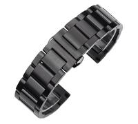 HNGM Men's Watchbands Solid Stainless Steel Watchband 18mm 20mm 22mm 24mm Deployment Butterfly Buckle Men Metal Replacement Bracelet Watch Band Strap (Band Color : Black Matte)