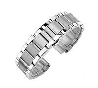 HNGM Men's Watchbands Solid Stainless Steel Watchband 18mm 20mm 22mm 24mm Deployment Butterfly Buckle Men Metal Replacement Bracelet Watch Band Strap (Band Color : Silver)