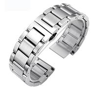 HNGM Men's Watchbands Solid Stainless Steel Watchband 18mm 20mm 22mm 24mm Deployment Butterfly Buckle Men Metal Replacement Bracelet Watch Band Strap (Band Color : Silver Matte)