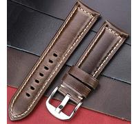 HNGM Watchstraps Leather 20mm 22mm 24mm 26mm Smooth Strap Ladies Men's Leather Watch Belt Polished turnbuckle (Band Color : Green)