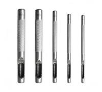 HNGUSNHOP 5-Piece Leather Hole Punch Tool - 2-6mm Oval Gasket Punch for Watch Strap, Canvas & Gasket Belt