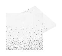 HNH Party Paper Napkins White Pack of 20 Silver Gold Foil 3-ply Luncheon Napkins, Cocktail Napkins for Party Table Decorations