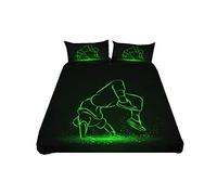 HNHDDZ Bedding set Sports Style Hip-Hop Parkour Dance Black Fluorescent Green Blue Purple Duvet Cover With Zipper, Polyester Child Boy Teenager (Style 1,Single 135x200 cm + 50x75 cm * 1)